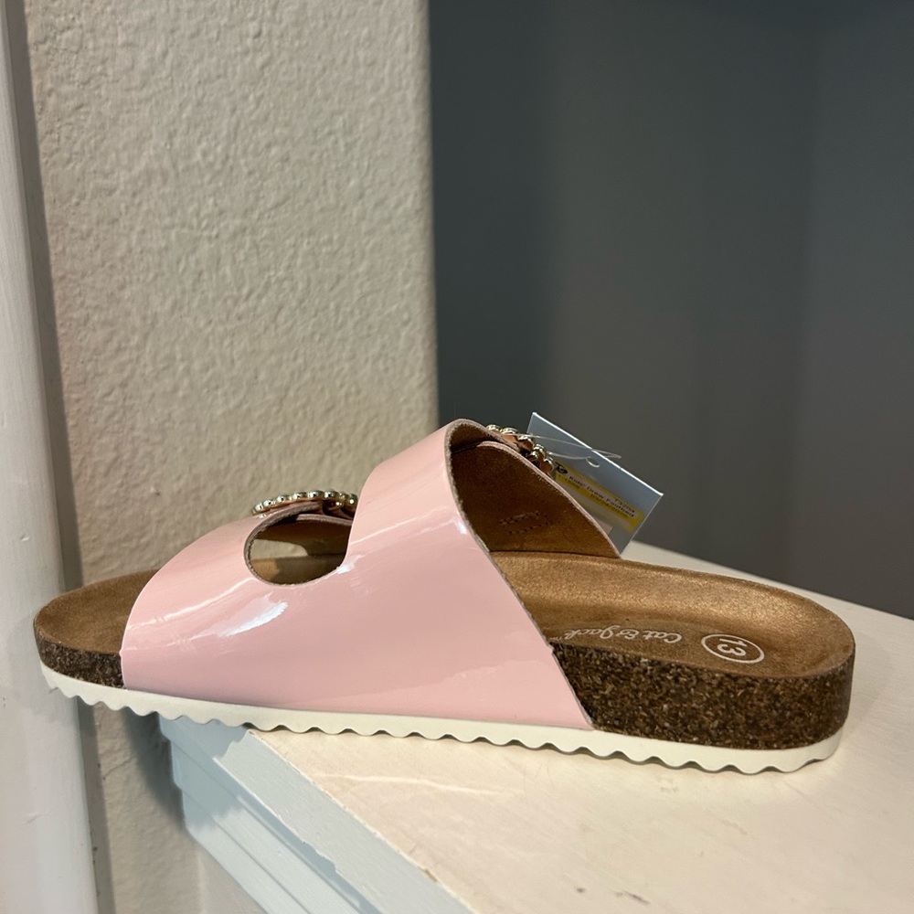Cat&Jack Girls' Drew Slip-On Footbed Sandals Pink Size 13 - Picture 3 of 10